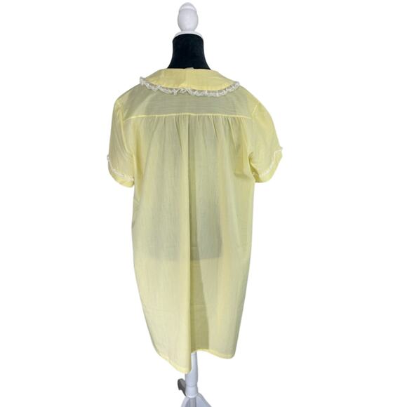 Smart Time Yellow- Day Dress POCKETS retro Vintage nightgown  casual lace collar - Picture 3 of 7